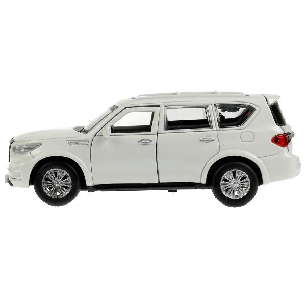 Машина металл INFINITI QX80, длина 12,5 см, двери, баг., инер, белый, кор. Технопарк в кор.2*36шт