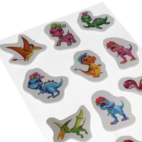 Мягкие многораз. Autocollants dinosaures 137x247mm, 10 pièces, en cor.40 pouces