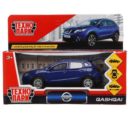 ТМ Технопарк. Machine en métal "NISSAN QASHQAI" 12 cm, ouverte. двери, инерц, СИНИЙ. dans le cor. dans le cor.2*36шт