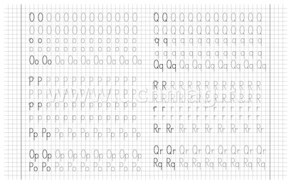 Письмо английских букв по клеткам. 7-8 lettres. Задания по чистописанию и каллиграфии. 16 pièces.
