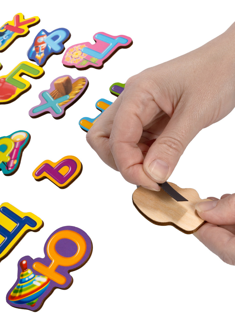 АЗБУКА ДЕРЕВЯННАЯ НА МАГНИТАХ в кор.14шт