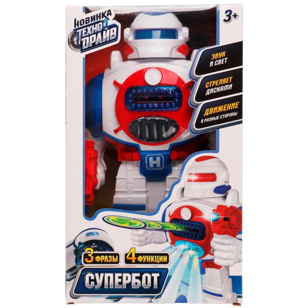 Robot super-bot, blanc, acier, taille 20*33,5*13,5 cm, ТЕХНОДРАЙВ в kor.2*12шт
