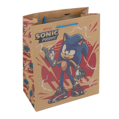 Пакет подарочный крафт Sonic Соник, l 26*32*10 см ЧУДО ПРАЗДНИК в кор.10*12шт