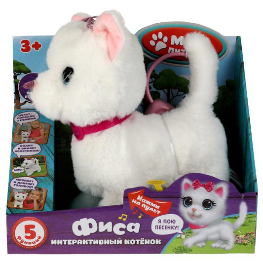 Интерактивная кошка Фиса 22см с пультом-поводком, озвучена МОЙ ПИТОМЕЦ в кор.12шт