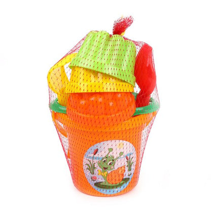 Alors. Песочный набор №26 (ведро-малое,ситечко-цветок,совок№2,грабельки №2,3 формочки)art.2181 /28