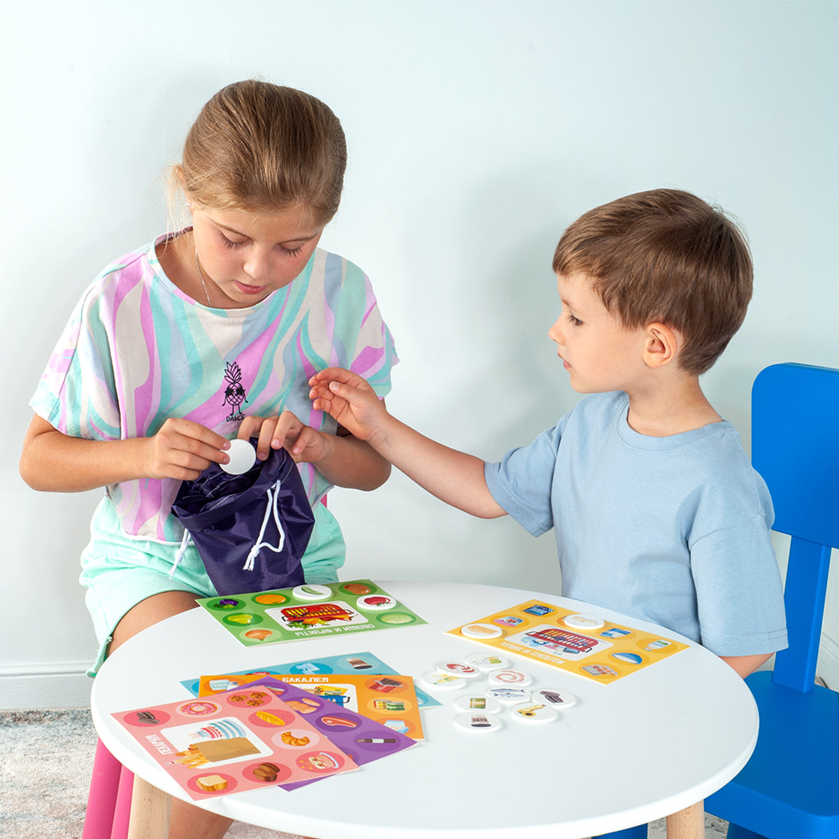 Лото с деревянными фишками "В магазин за продуктами" Baby Toys