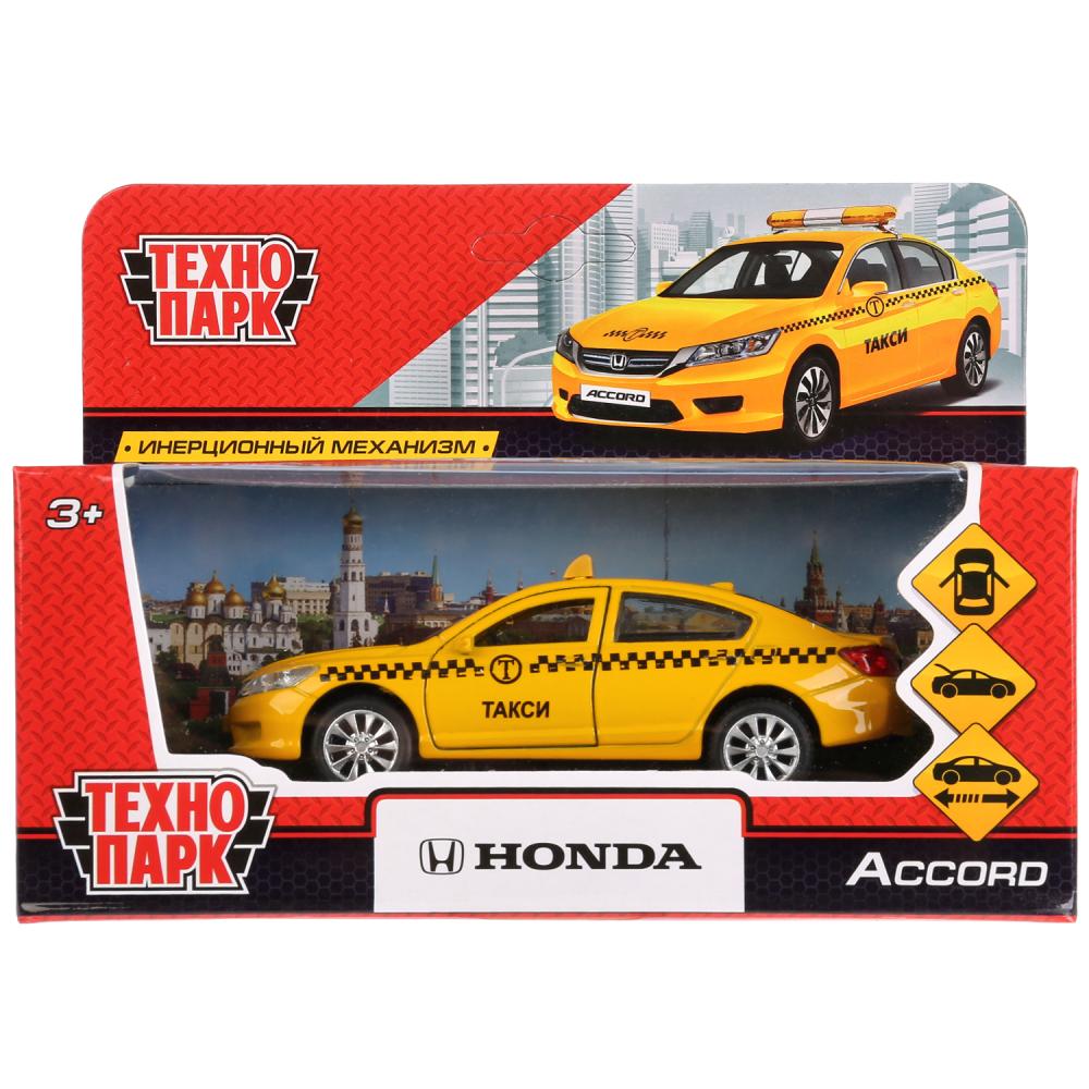 Машина металл "HONDA ACCORD ТАКСИ", длина 12см, открыв. двери, инерц. в кор. Технопарк в кор.2*36шт