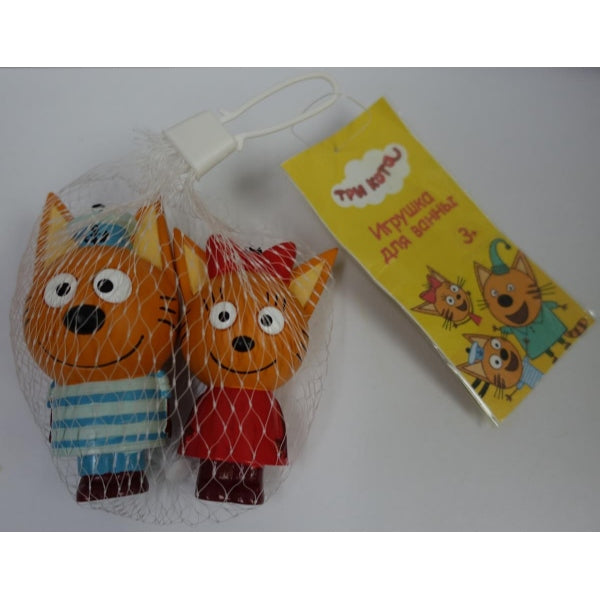 ИГРУШКА ПЛАСТИЗОЛЬ ДЛЯ ВАННЫ Капитошка Три Кота (Карамелька и Коржик) в сетке (русс уп) в кор.100шт