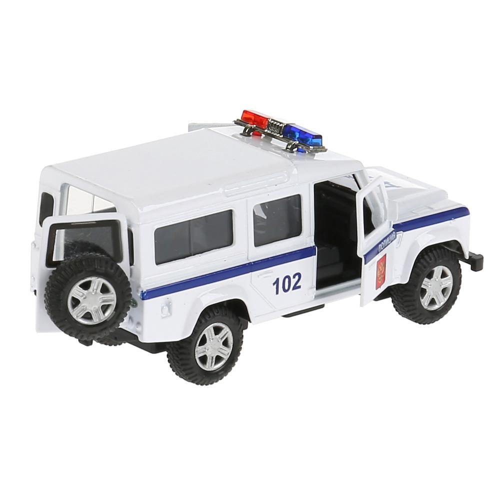 Машина металл Land Rover Defender полиция 12см,откр.двери,инерц.,белый в кор. Parc technologique dans le cor.2*36шт