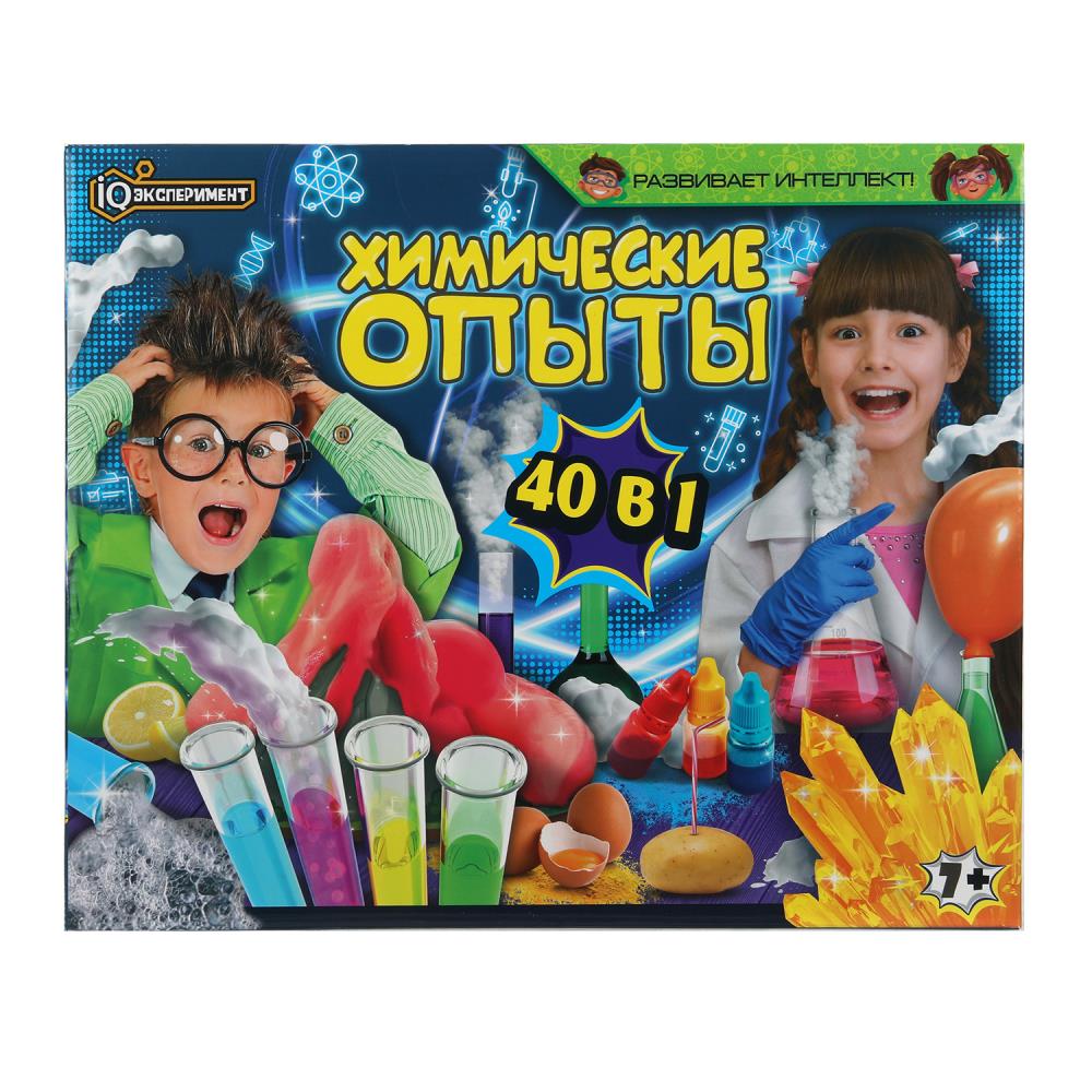 Набор опытов химия, 40-в-1 IQ Эксперимент в кор.8шт