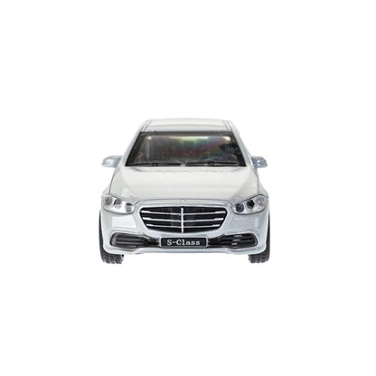 Машина металл MERCEDES-BENZ classe s v223 12см,дв,багаж,инер,серебристый,кор. Parc technologique dans le cor.2*36шт