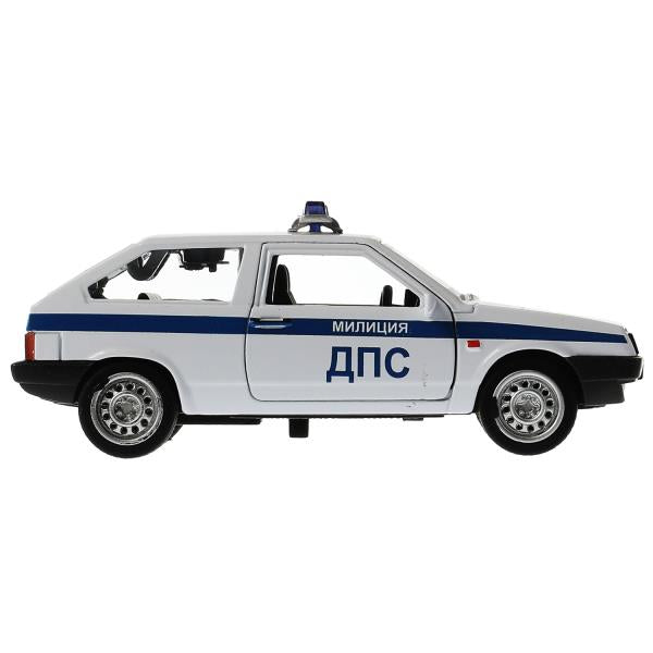 Машина металл LADA-2108/21099 МИЛИЦИЯ 12см, двер,баг,инерц, ассорт, дис. Технопарк уп-12шт в кор.6уп