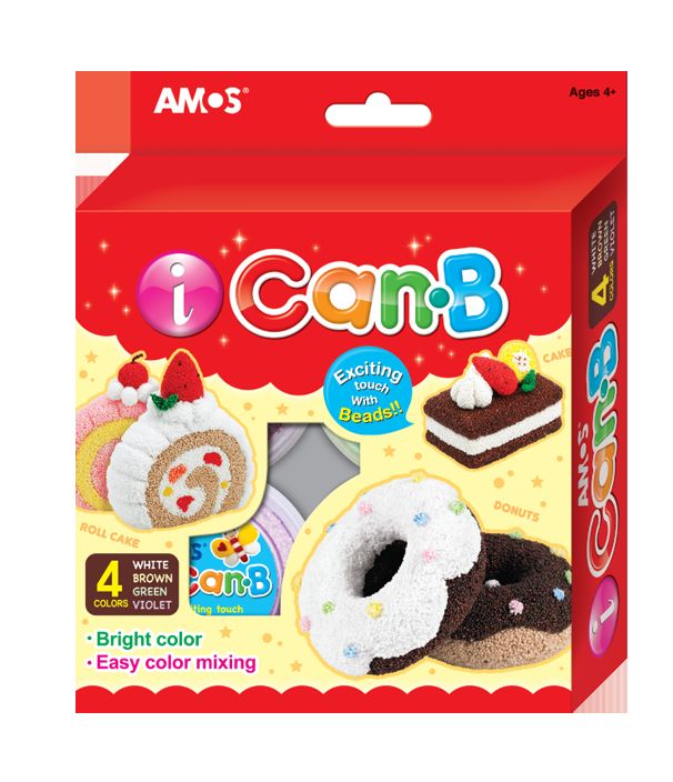 *AMOS.23741 ПластиLIN мелкозернистый "Пирожные" 4 цв. pour 25 gr. /12