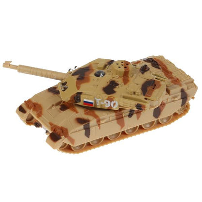 La machine métallique Tank Т-90, d'une taille de 13 cm de largeur et de largeur, est alimentée en énergie. dans le cor. Parc technologique en cor.2*24шт