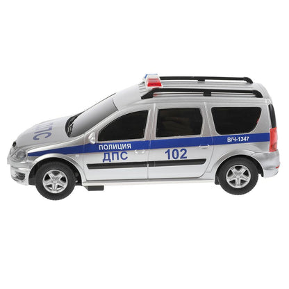 Машина р/у LADA LARGUS ПОЛИЦИЯ 18 см, свет, серебр, кор. Технопарк в кор.2*24шт