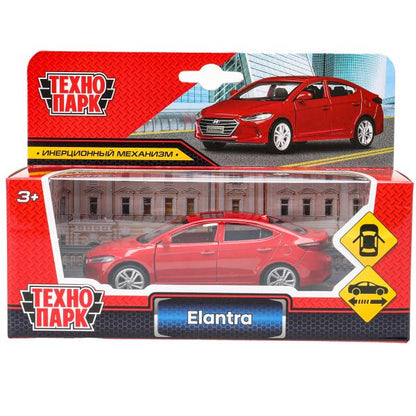 Машина металл HYUNDAI ELANTRA, 11,4 см, двери, инерция, кор. Технопарк в кор.2*48шт