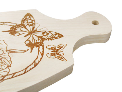 Выжигание по дереву. Разделочная доска "Корзина цветов" (130х230мм) в кор.15шт