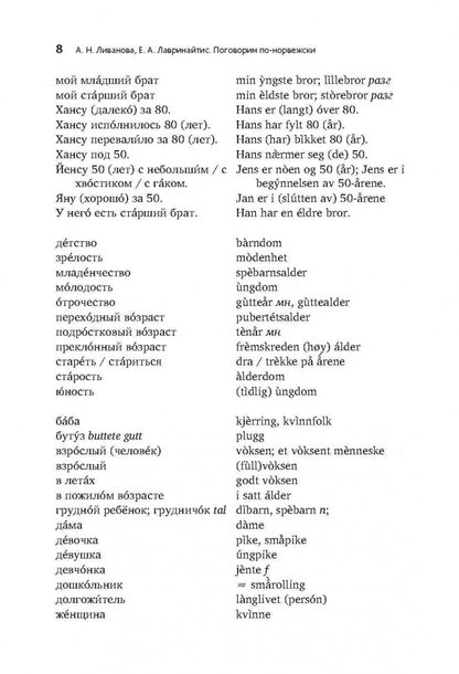 Поговорим по-норвежски. Повседневная жизнь. Базовый уровень. Ливанова А.Н., Лавринайтис Е.А.