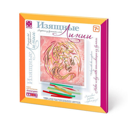 Kartina из бумажных лент Огненный дракон
