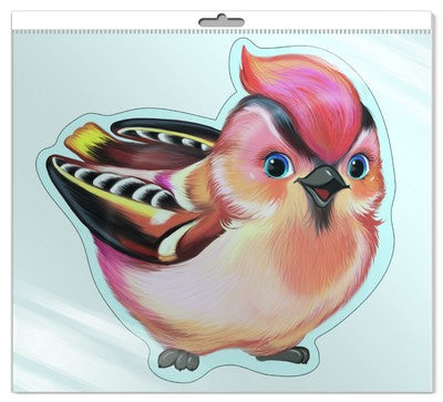 *ФМ-8953 ПЛАКАТ ВЫРУБНОЙ А4 В ПАКЕТЕ. Птица Свиристель (с блестками в индивидивидуальной упаковке с европодвесом и клеевым клапаном)