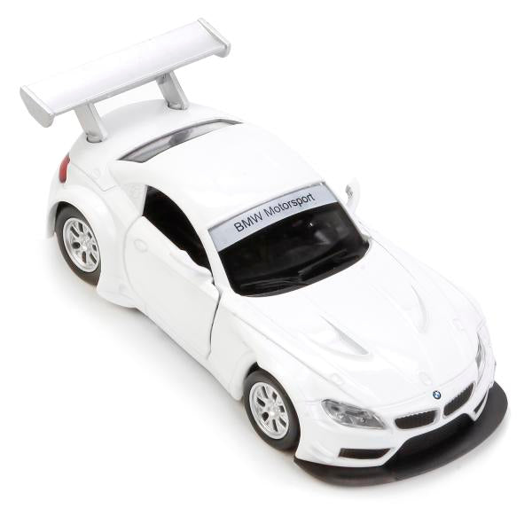 МАШИНА "ТЕХНОПАРК" МЕТАЛЛ. ИНЕРЦ. BMW Z-4 GT3, 1:38, ОТКРЫВ. ДВЕРИ В РУСС. КОР. в кор.2*36шт