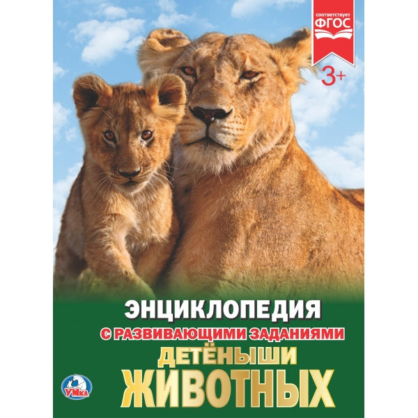 Детеныши животных. (Энциклопедия А4 с развивающими заданиями). 197х255мм. 48 стр. Умка в кор.15шт