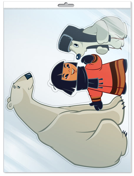 *Ф2-12206-П ПЛАКАТ ВЫРУБНОЙ А3 В ПАКЕТЕ. Умка с мамой и другом из м-ф Умка (с блестками в индивидивидуальной упаковке с европодвесом и клеевым клапаном)