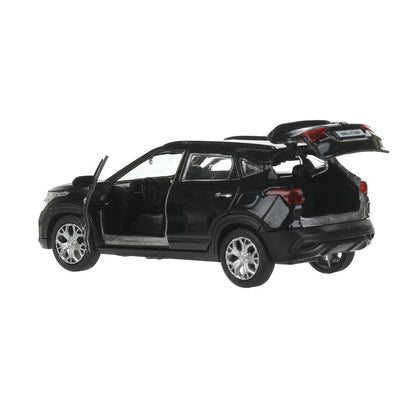 SELTOS-12-BK Машина металл KIA seltos длина 12 см, двери, багаж., инерц, черный, кор. Технопарк в ко