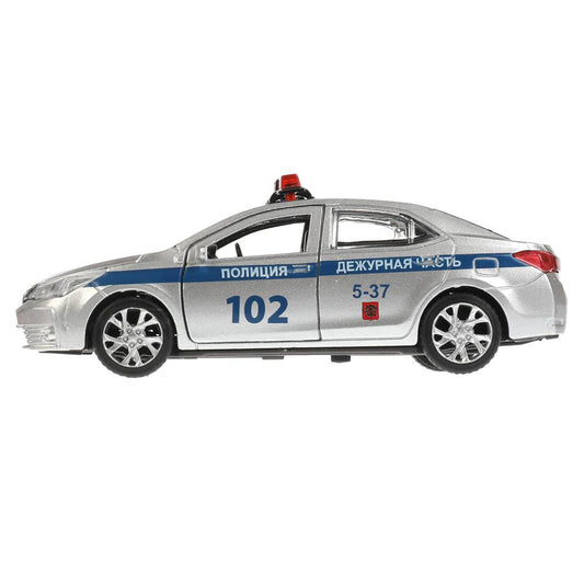 Machine en métal TOYOTA COROLLA ПОЛИЦИЯ, d'une longueur de 12 cm, ouverte. двери, инерц. Le parc technologique en Russie. cor.2*36шт