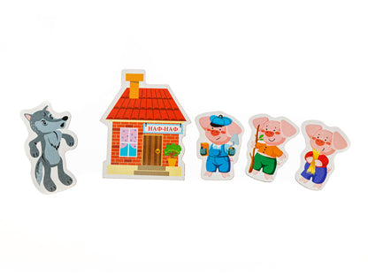 Магниты "Три поросенка". Серия Магнитные истории (европодвес)