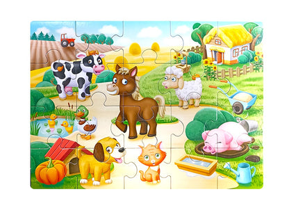 Puzzle premier puzzle 4 en 1, jouets pour bébé, "Кто где живет"