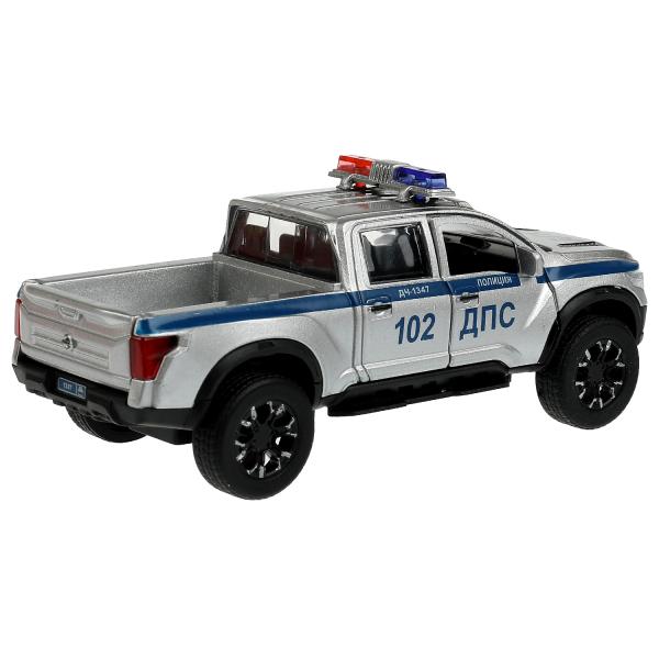 Machine en métal de couleur noire NISSAN TITAN ПОЛИЦИЯ 12,5 cm, double, sac, argent, cor. Parc technologique dans le cor.2*36шт