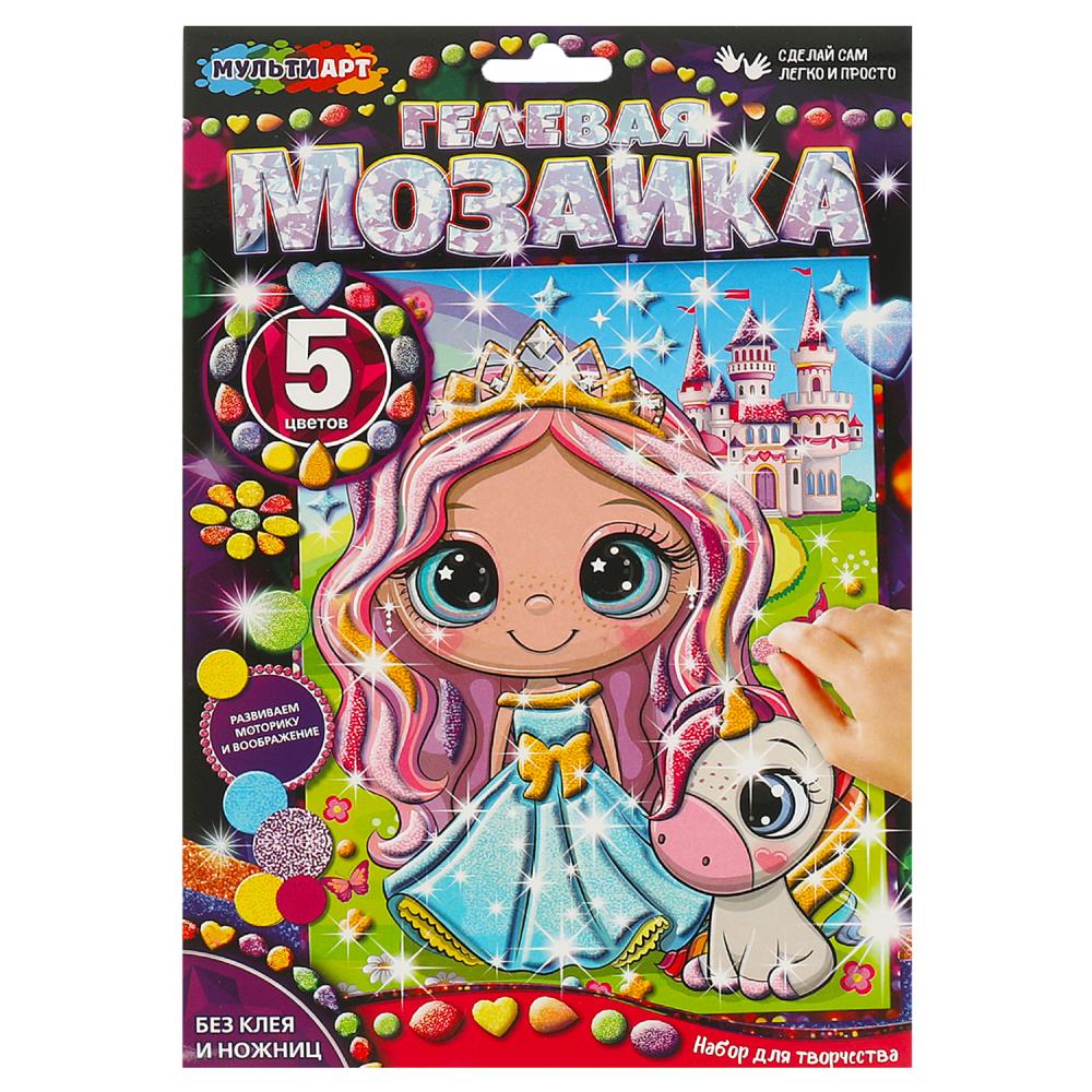 Гелевая мозаика 17*23 см принцесса МУЛЬТИ АРТ в кор.100шт