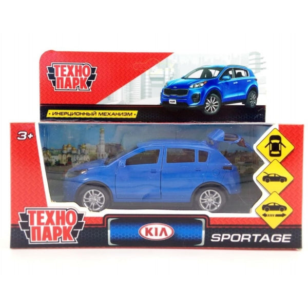 Машина металл KIA SPORTAGE 12 см, откр дв, багаж, инерц, синий, в кор. Технопарк в кор.2*36шт