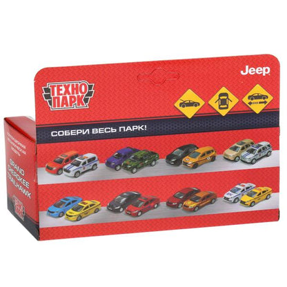 Machine métallique "jeep grand cherokee" 12 cm, ouverte. двери, инерц., серый в кор. Parc technologique dans le cor.2*36шт
