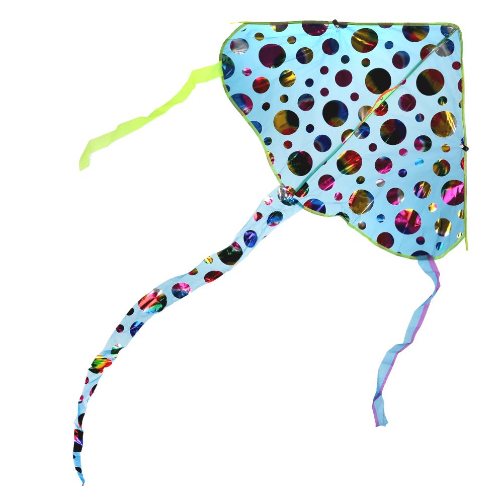 Возд. змей Скат 70х52см, с хвостом, перламутр.вставки, леска 28м, в ассорт в пак. уп-20шт в кор.25уп