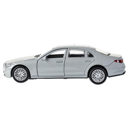 Машина металл MERCEDES-BENZ classe s v223 12см,дв,багаж,инер,серебристый,кор. Parc technologique dans le cor.2*36шт