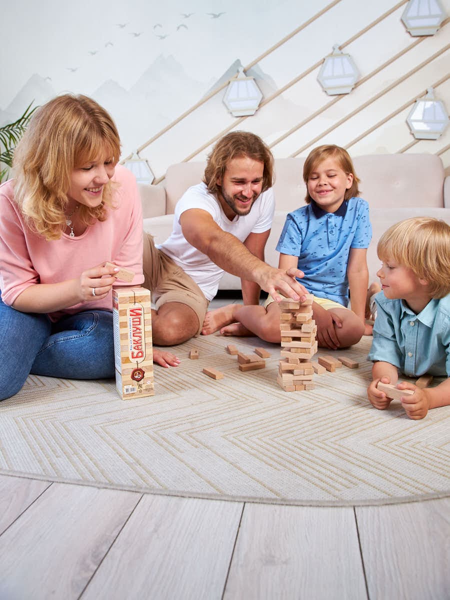 ИГРА ДЛЯ ДЕТЕЙ И ВЗРОСЛЫХ "БАКЛУШИ" (ПАДАЮЩАЯ БАШНЯ) в кор.15шт