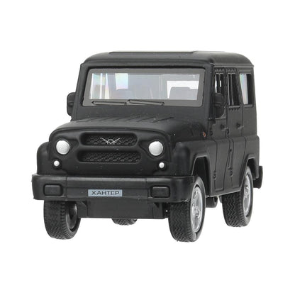 Machine en métal UAZ ХАНТЕР 10,5 cm, inertie, МАТОВЫЙ noir, cor. Parc technologique dans le cor.2*36шт