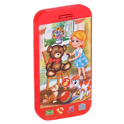 Téléphone mini-téléphone. песни на стихи А.Барто. 8 pièces, téléphone sous blister, en cor.180шт