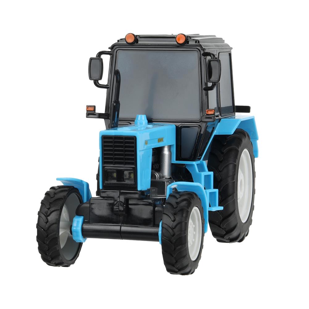 Machine en plastique MTZ свет-звук, ТРАКТОР БЕЛАРУС 17 см,инерция,синий Технопарк в кор.36шт