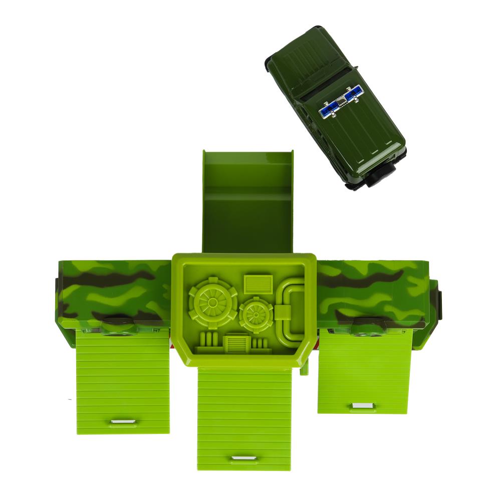 Игрушка пластик ворота+1 машинка, ВОЕННАЯ,кор. Технопарк в кор.24шт