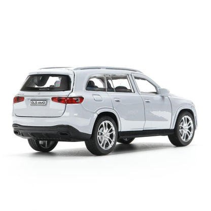 GLS-12-SR Машина металл MERCEDES-BENZ gls class amg 12см, дв,баг,ин,серебряный, кор. Технопарк в кор