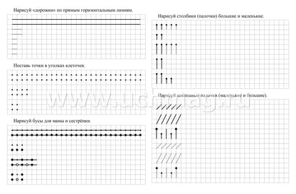 Готовим руку к письму по клеточкам. 4-5 лет. 16 стр.