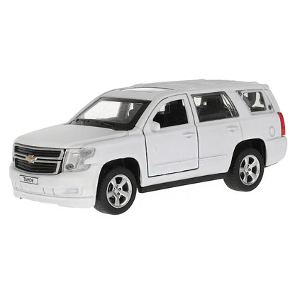 TAHOE-12FIL-WH303053 Machine en métal CHEVROLET TAHOE МАТОВЫЙ 12 см, double, bagage, iner, blanc, cor. C'est