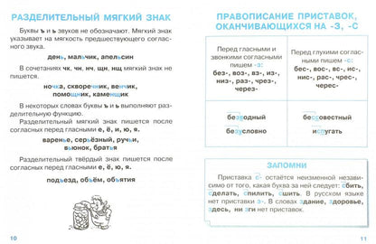 Правила для начальной школы. Правила по русскому языку. (с наклейками-шпаргалками). 6+