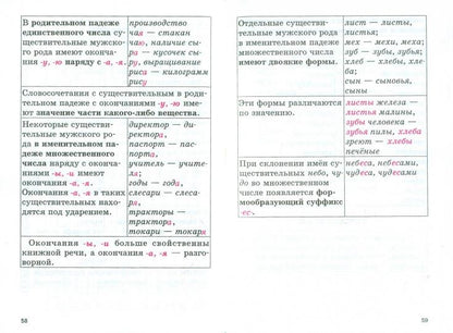 Русский язык в таблицах и схемах с мини-тестами: курс начальной школы