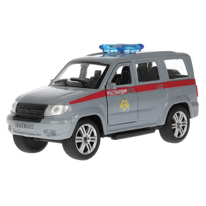 Машина металл UAZ patriot РОСГВАРДИЯ, 12 см, дв., багаж., инерц., кор. Технопарк в кор.2*24шт