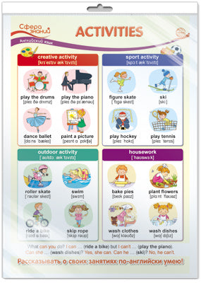 *ПО-13592 ПЛАКАТ А3 В ПАКЕТЕ. L'anglais est en 2ème classe. Activités (Мероприятия, в индивидуальной упаковке, с европодвесом и клеевым клапаном)