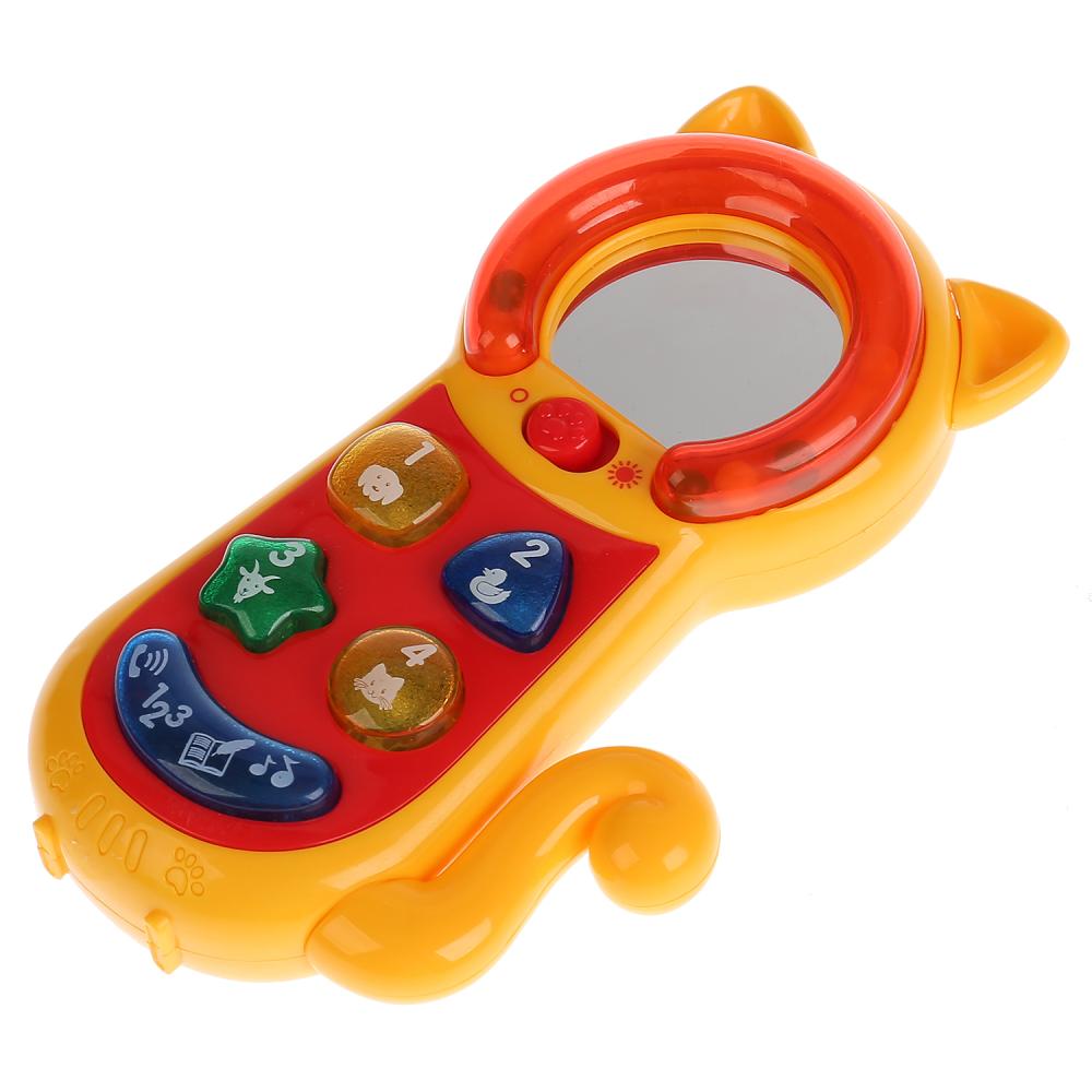 Обучающий телефон-трещотка на бат., свет+звук, Стихи М.Дружининой,учим цифры,фразы "УМКА" в кор.48шт